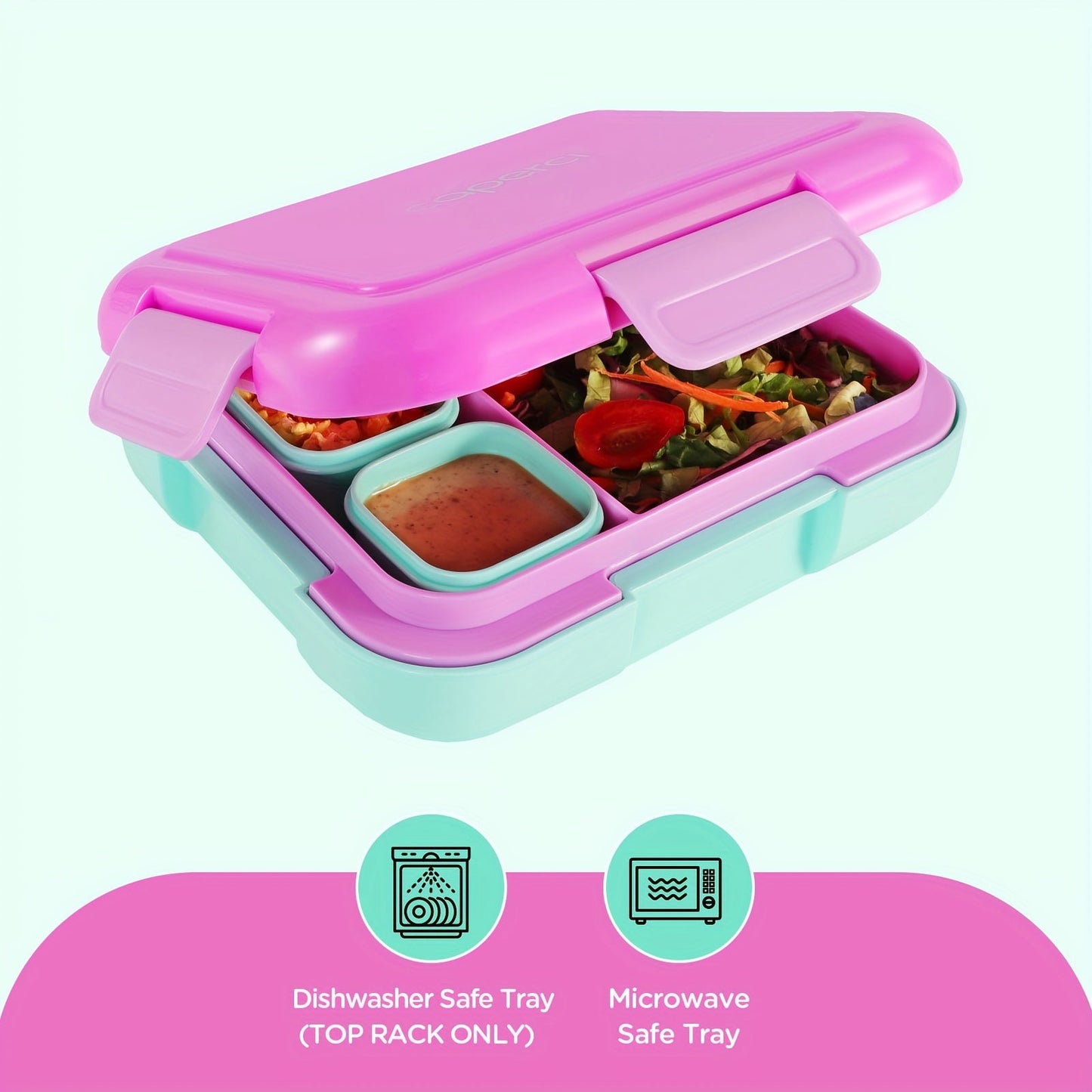 Caperci Bento Box - Large 4.8 Cups, Leak-Proof Lunch Box with Modular Containers
