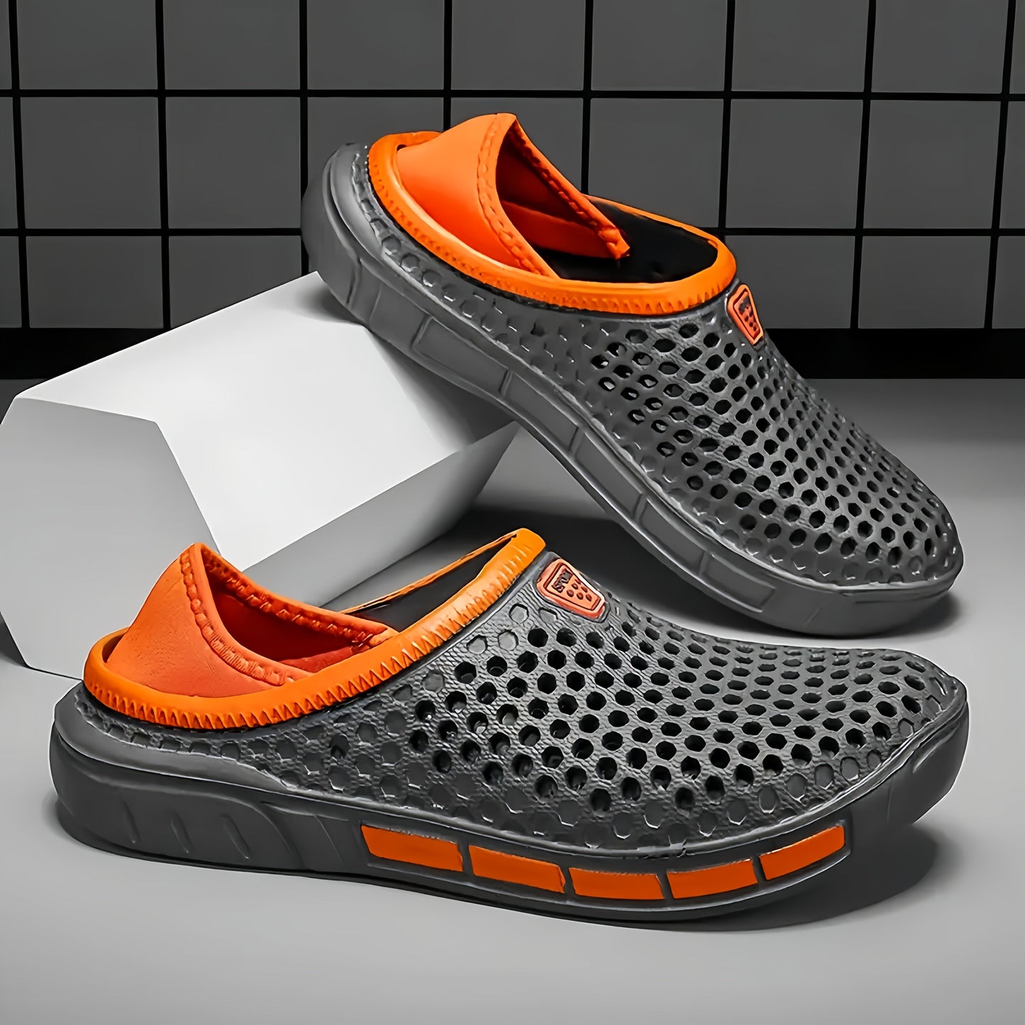 Men's Summer Breathable Slide Sandals - Dual Wear for Sports & Beach