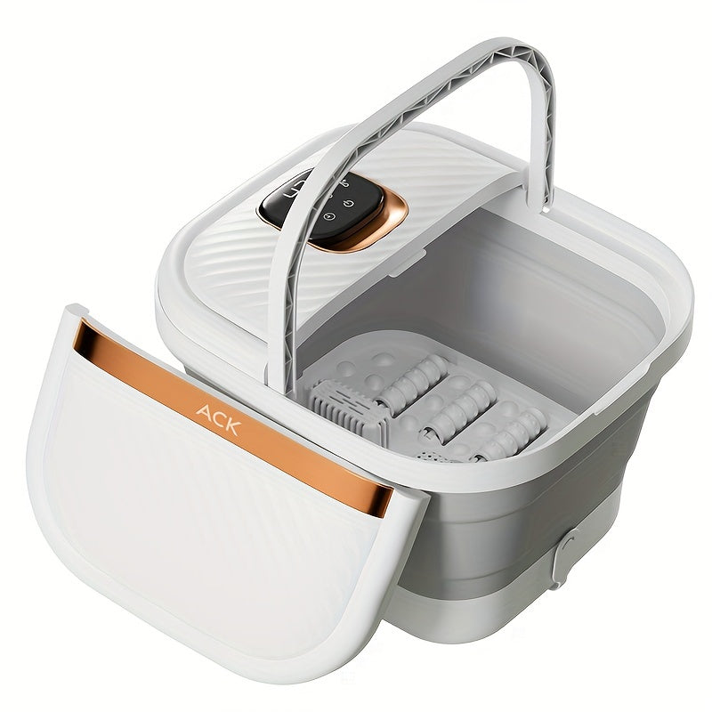 Electric Home Foot Bath - British Style, Adjustable Temperature, White & Gold