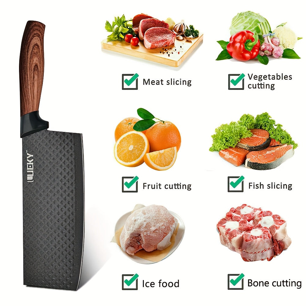 6pcs Multi-Size Kitchen Knife Set - Stainless Steel, Super Sharp, Brown Handles, Ideal for Cooking & Camping, Perfect Gift with Elegant Packaging