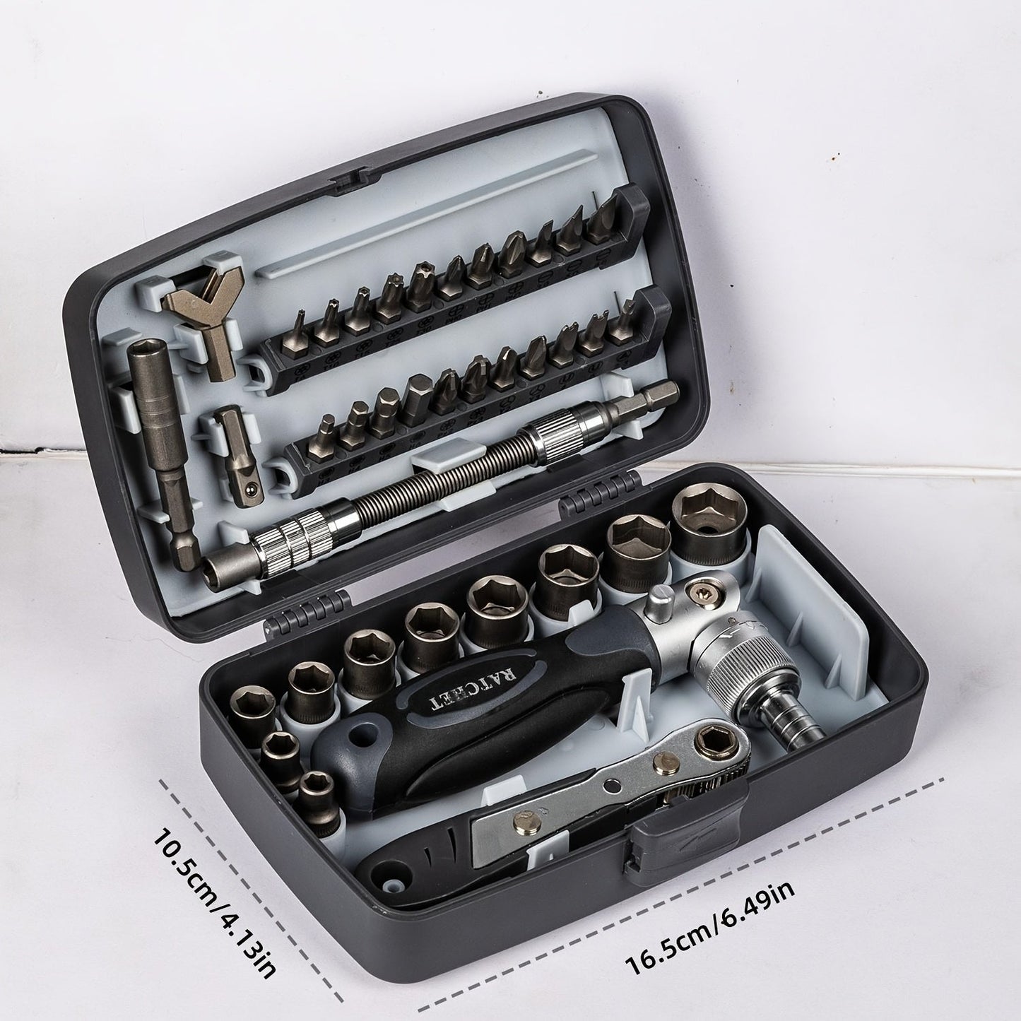 38-In-1 Ratchet Screwdriver Kit with Socket Set & Magnetic Bits | Ideal for Computers, Bicycles, Cars & More