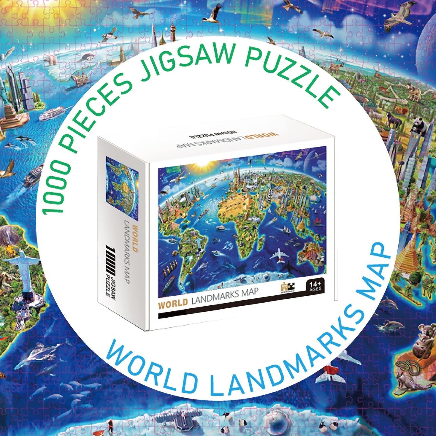 1000pcs World Landmarks Jigsaw Puzzle - Large Educational Puzzle for Adults & Teens