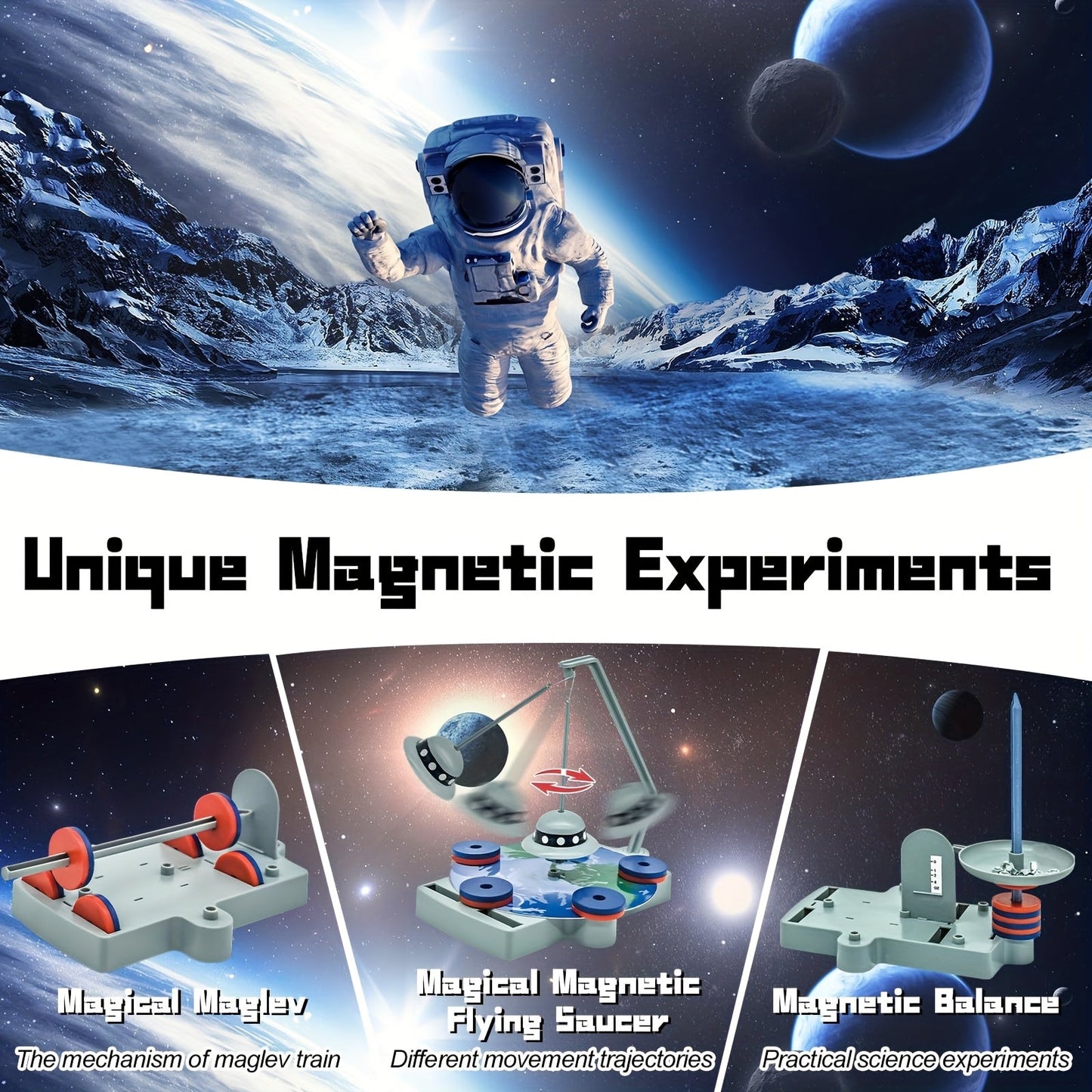 STEM Physics Science Kit for Kids - 12-in-1 Magnetic Floating Toy Set