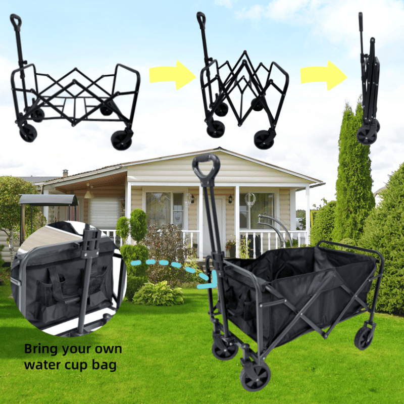 5pcs/1pc Camping Folding Cart with 360° Wheels for Beach Trips