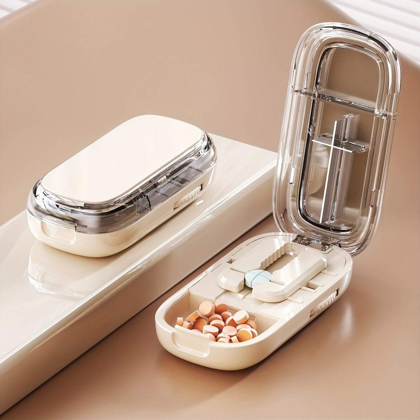 LDQ Pill Cutter & Portable Dispenser - Accurate Tablet Splitter & Organizer