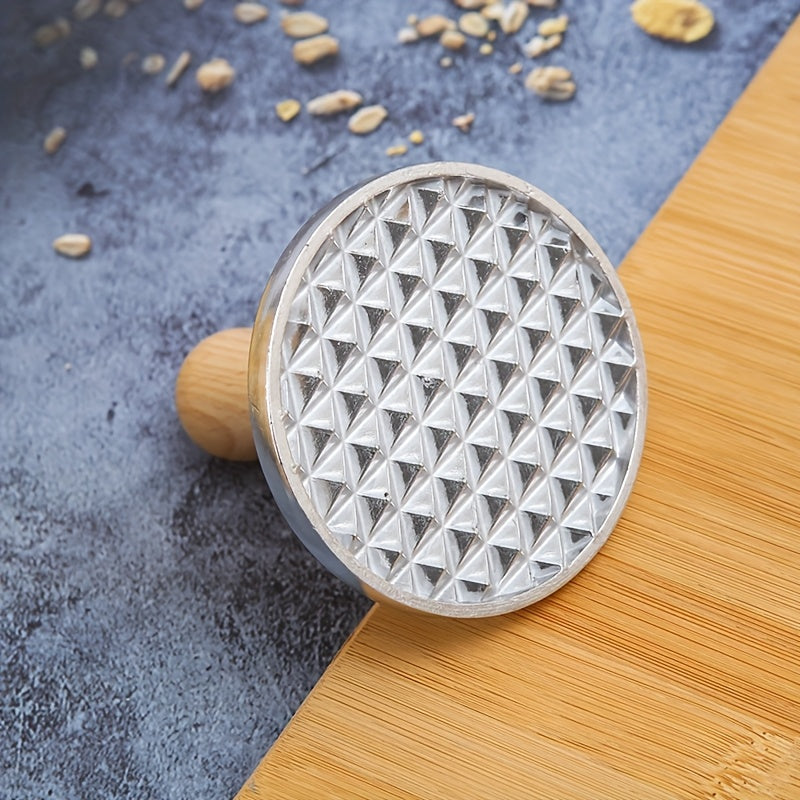 Zinc Alloy Cookie Stamp Mold with Floral Swirl Pattern - Perfect for Holiday Baking