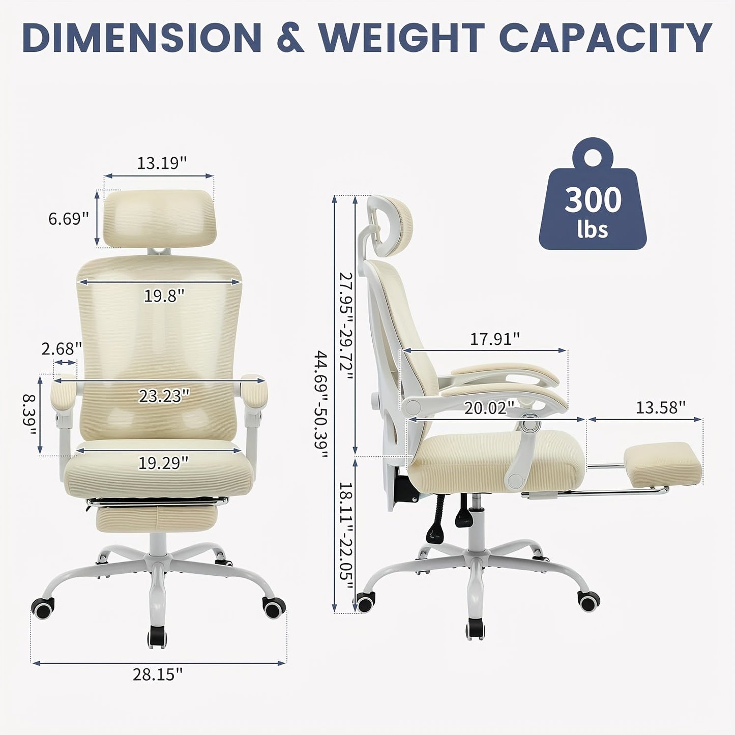 Ergonomic Office Chair with Adjustable Lumbar Support and Footrest