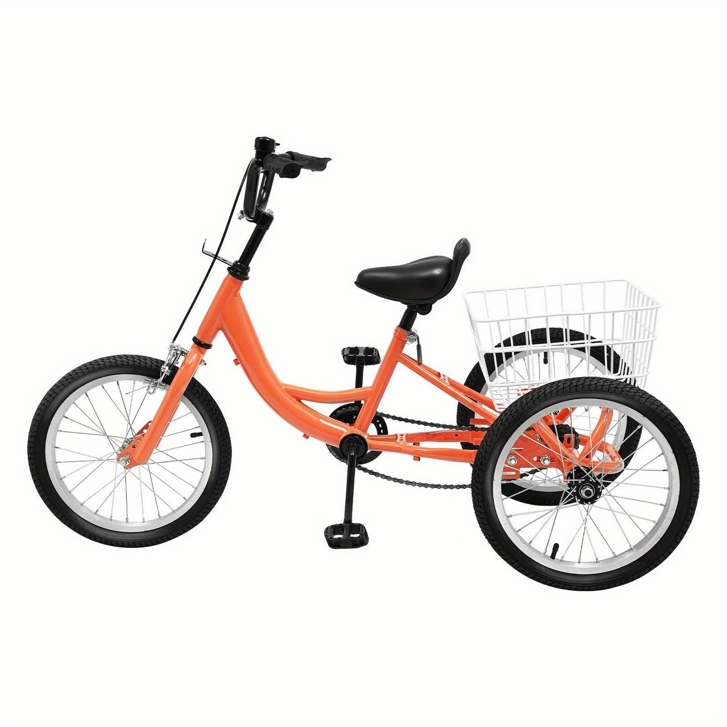 40.64cm Kids Tricycle with Adjustable Handlebar & Seat, Lightweight Steel Frame, Rear Basket, and Safety Features – Ideal for Outdoor Fun & Shopping