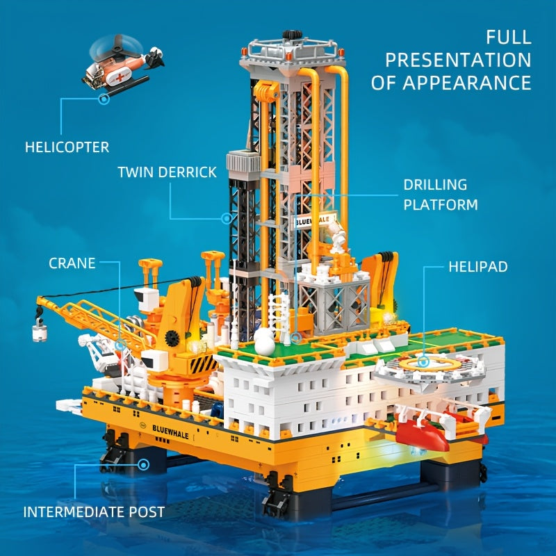 3271pcs Drilling Platform Assembly Building Blocks - Perfect for Adults & Gifts