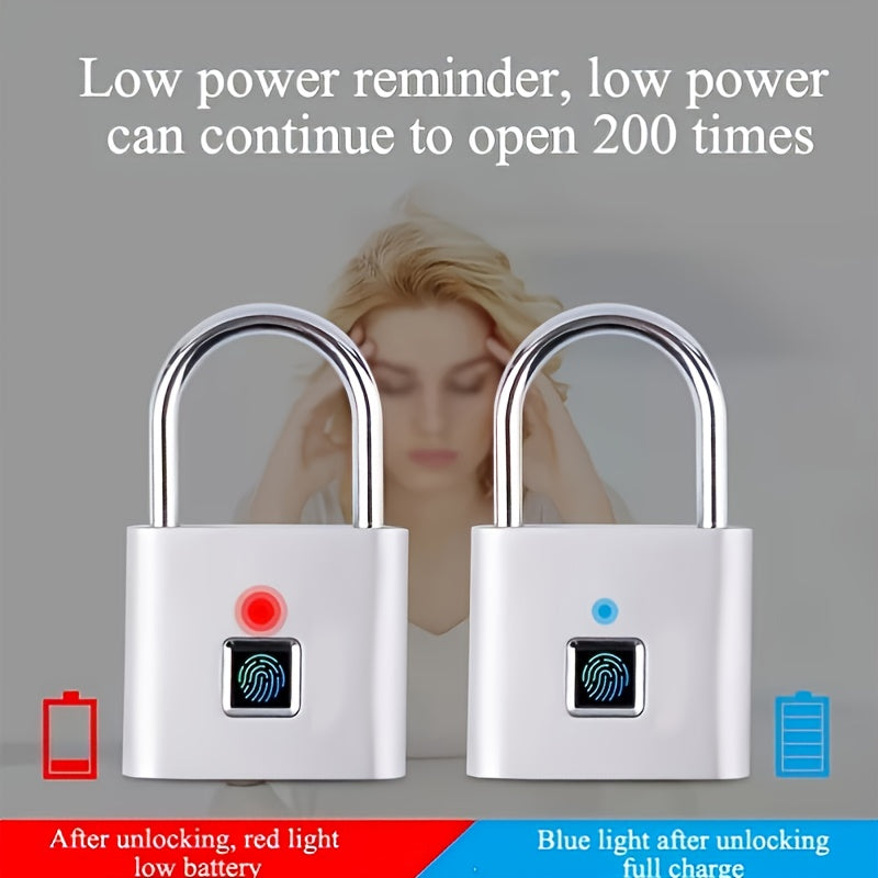 Compact Smart Fingerprint Padlock - Keyless, USB Rechargeable, Waterproof Security for Luggage & Backpacks
