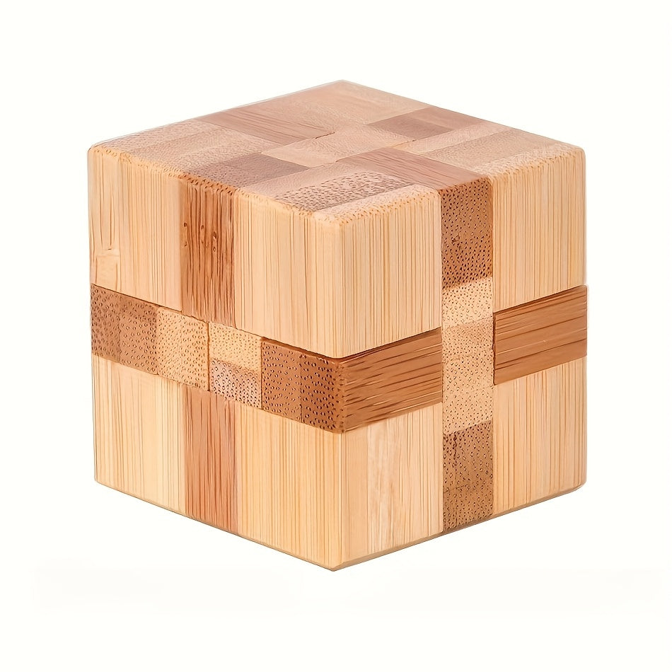 4pcs Wooden 3D Puzzle Brain Teasers | Logic Games for Teens & Adults