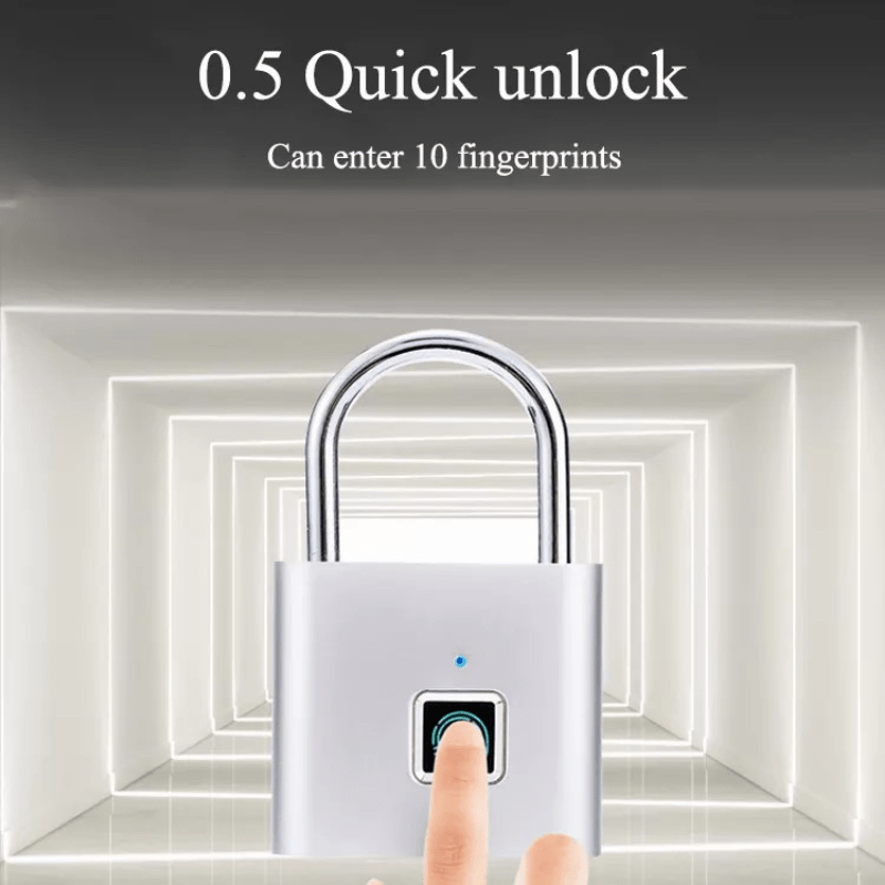 Compact Smart Fingerprint Padlock - Keyless, USB Rechargeable, Waterproof Security for Luggage & Backpacks