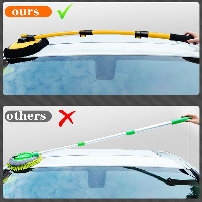 Telescoping Car Cleaning Brush with Microfiber Chenille - Adjustable Long Handle