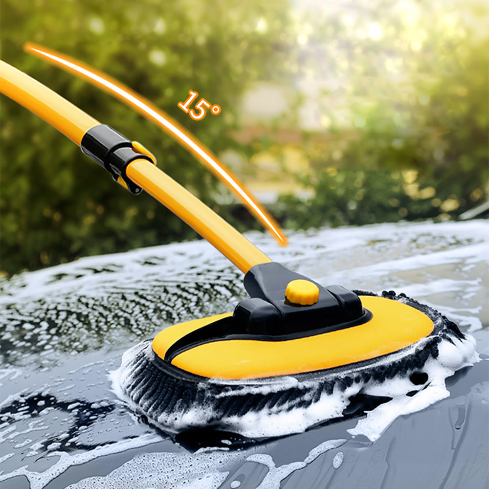 Telescoping Car Cleaning Brush with Microfiber Chenille - Adjustable Long Handle