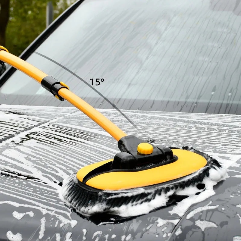 Telescoping Car Cleaning Brush with Microfiber Chenille - Adjustable Long Handle