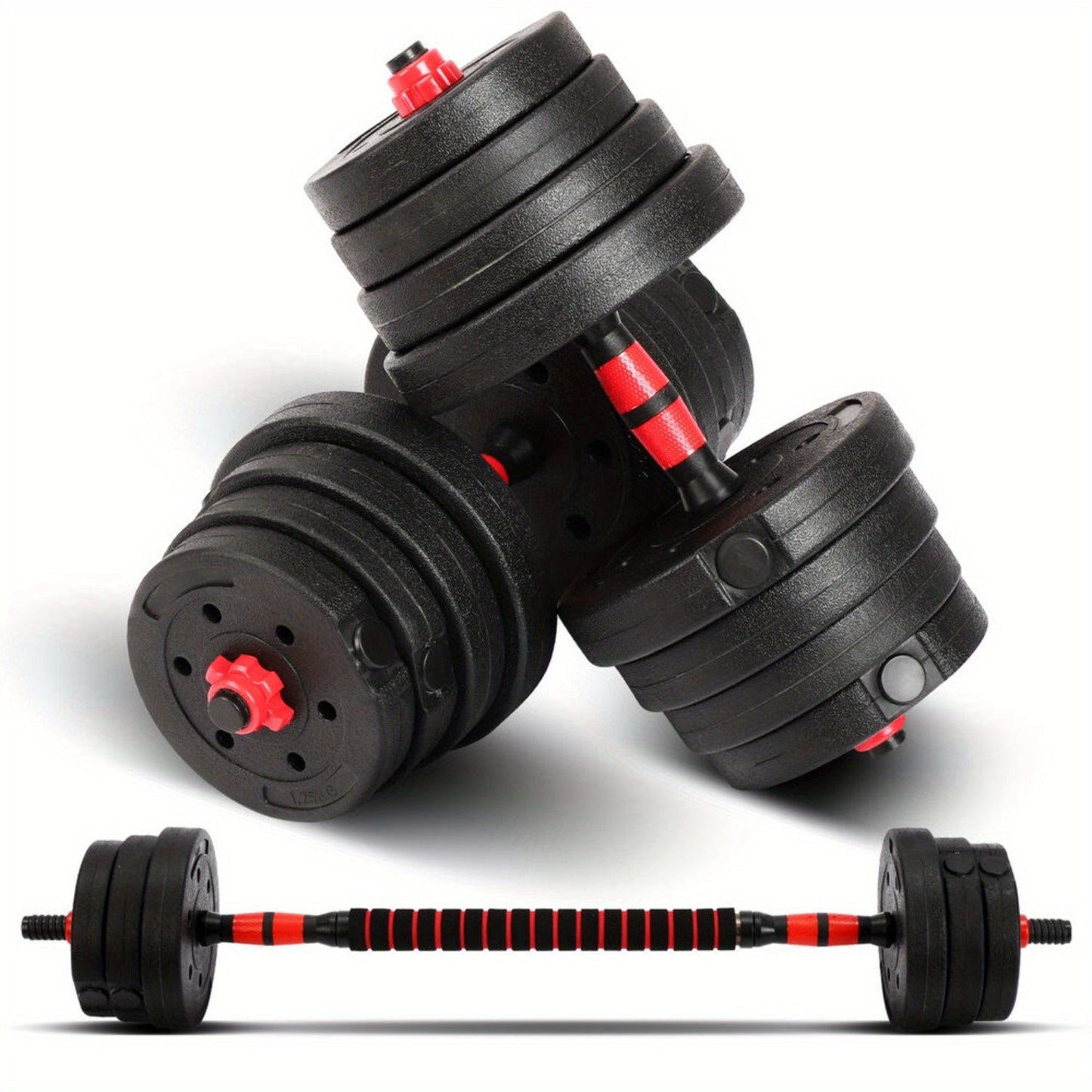 30kg Dumbbell and Barbell Set for Strength Training - Adjustable Weights, PVC Material, Ideal for Home Gym, Fitness and Weightlifting