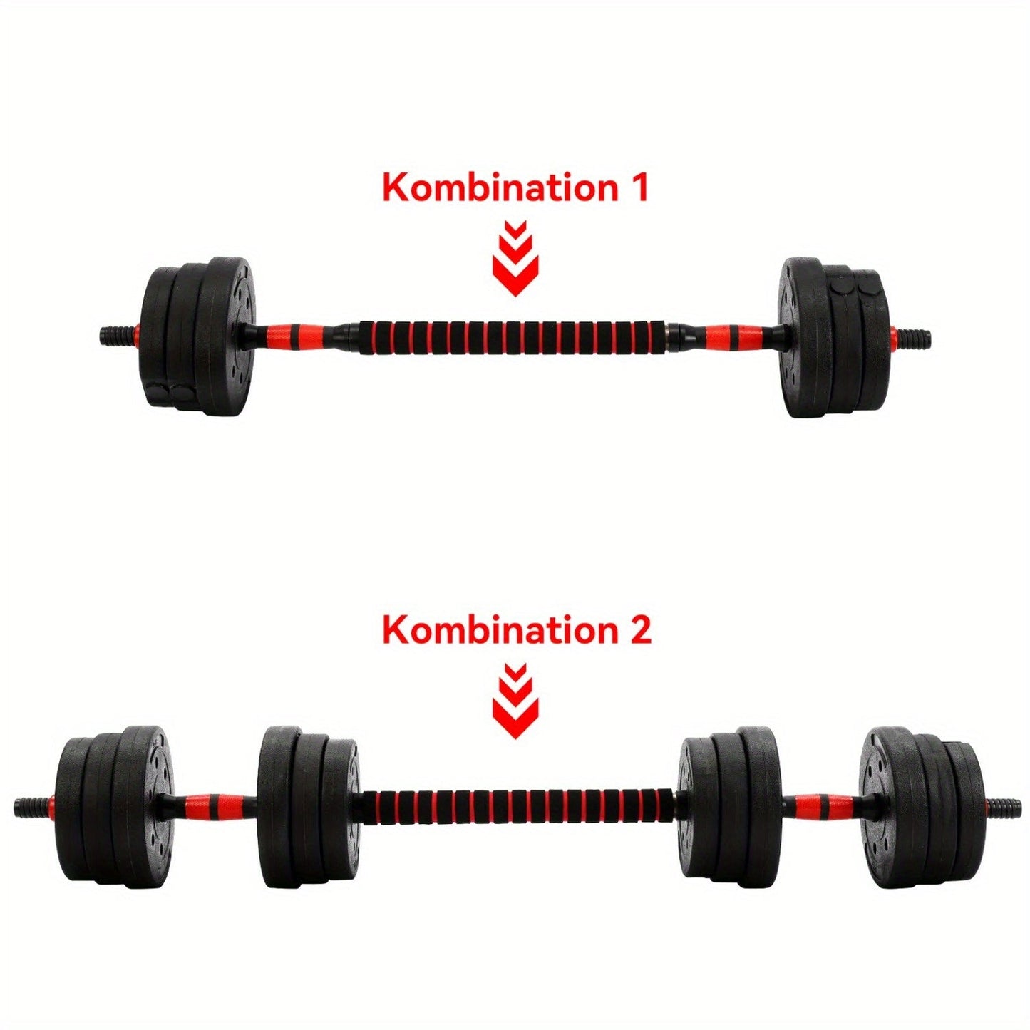 30kg Dumbbell and Barbell Set for Strength Training - Adjustable Weights, PVC Material, Ideal for Home Gym, Fitness and Weightlifting