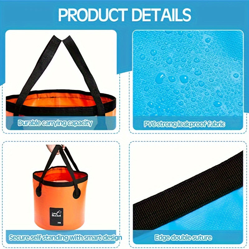 20L Compact Foldable Bucket | Leak-Proof & Durable PE Design for Camping & More