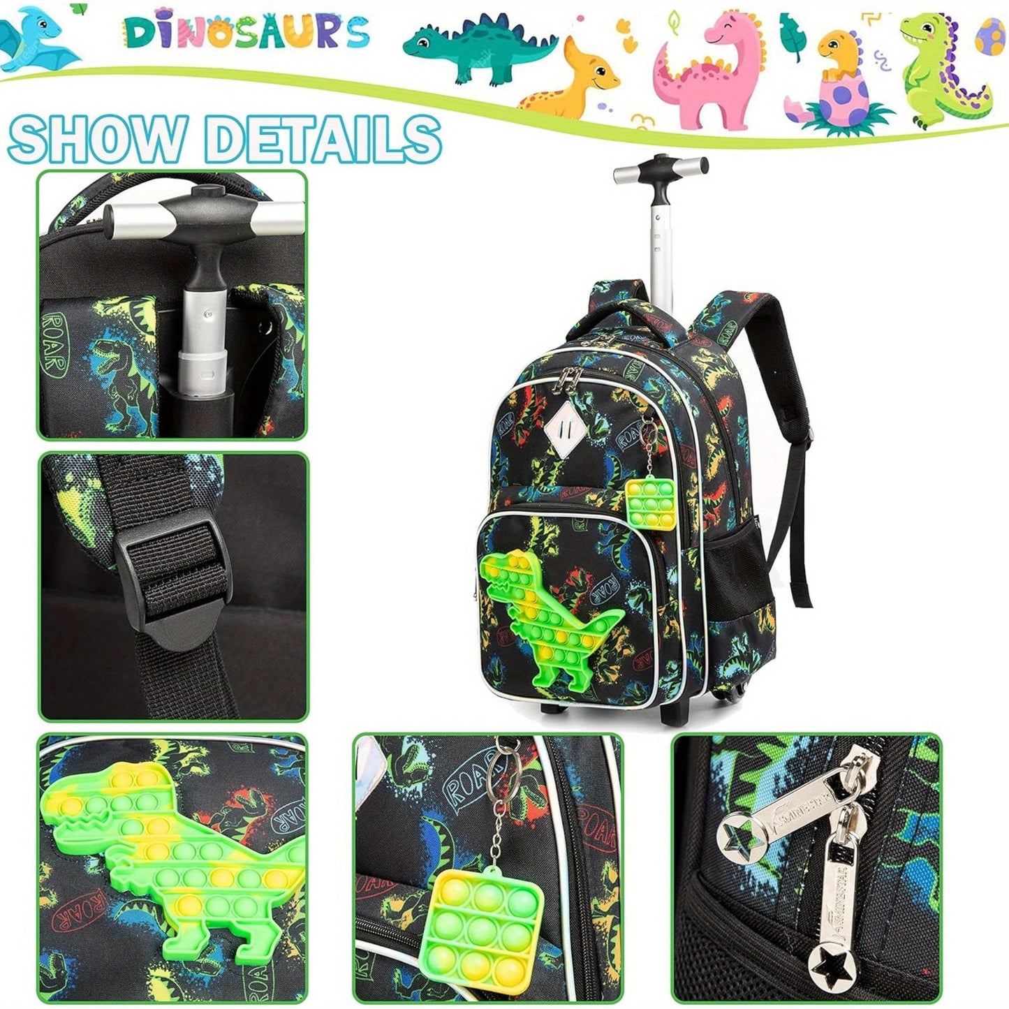 Meetbelify Rolling Backpack for Boys with Wheels - Perfect for Ages 6-8