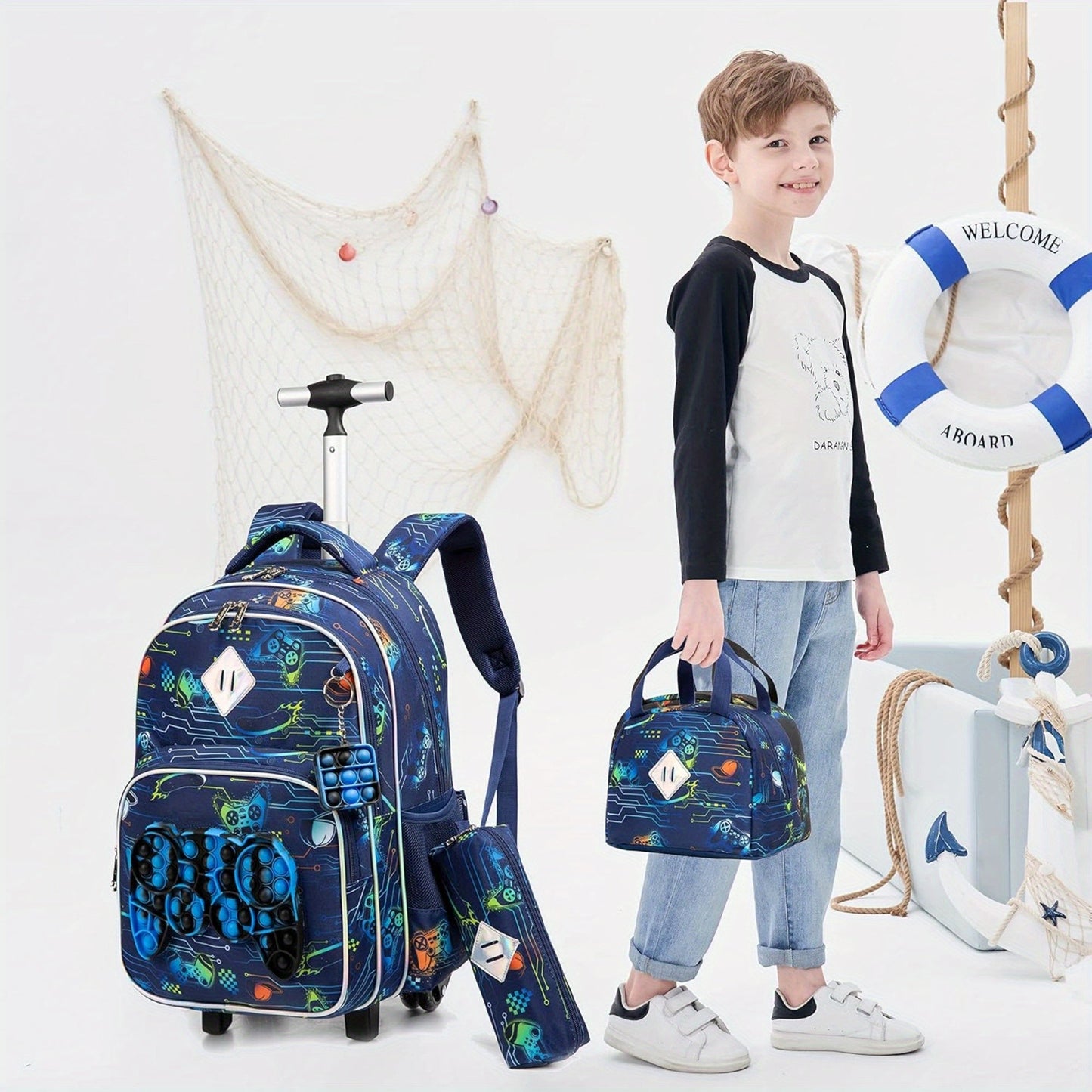 Meetbelify Rolling Backpack for Boys with Wheels - Perfect for Ages 6-8