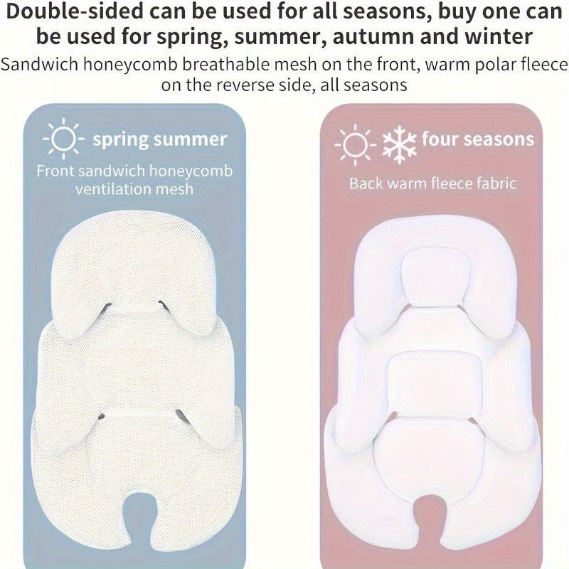 Premium Portable Child Stroller Seat Cushion for Ages 0-3, Reversible Padding
