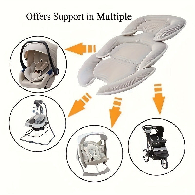 Premium Portable Child Stroller Seat Cushion for Ages 0-3, Reversible Padding