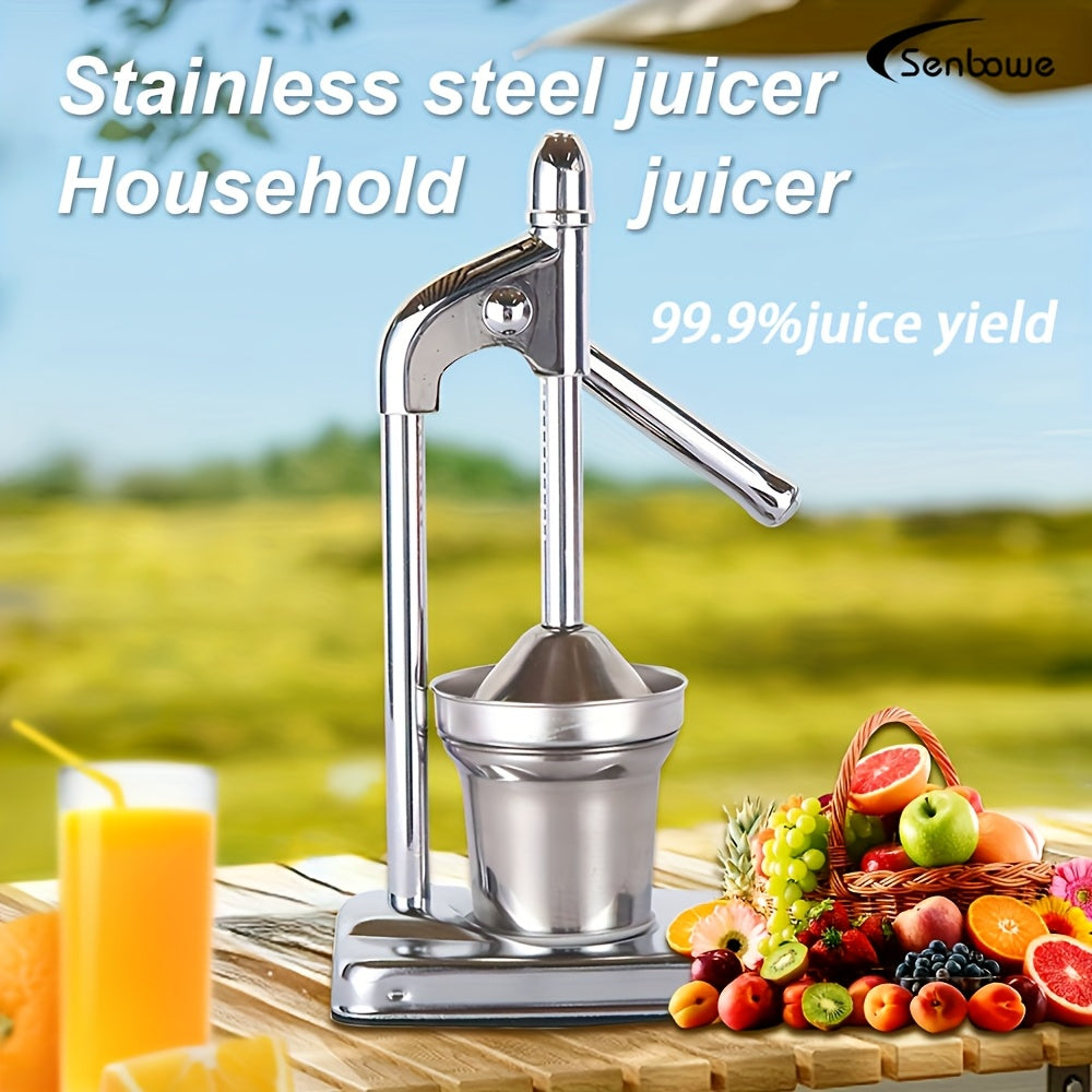 High-Yield Stainless Steel Manual Juicer, Easy-Clean & Durable for Citrus Fruits