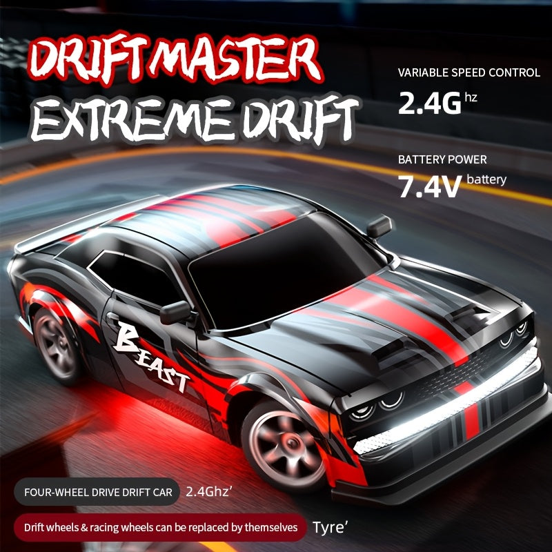 1:16 Scale Drift Car Toy with Remote Control, 2.4GHz, 25KM/H Speed, LED Lights - Perfect Gift for All Ages