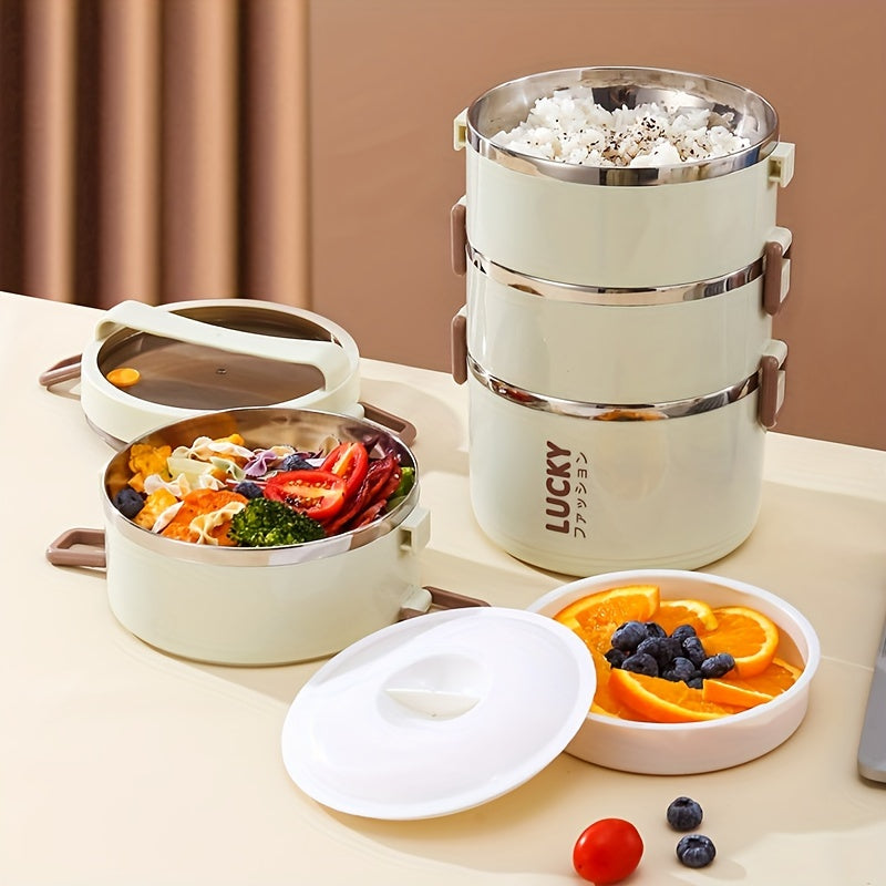 Lucky Charm Stainless Steel Lunch Box Set with Insulated Tote - Durable, BPA-Free, Perfect for School, Work & Camping