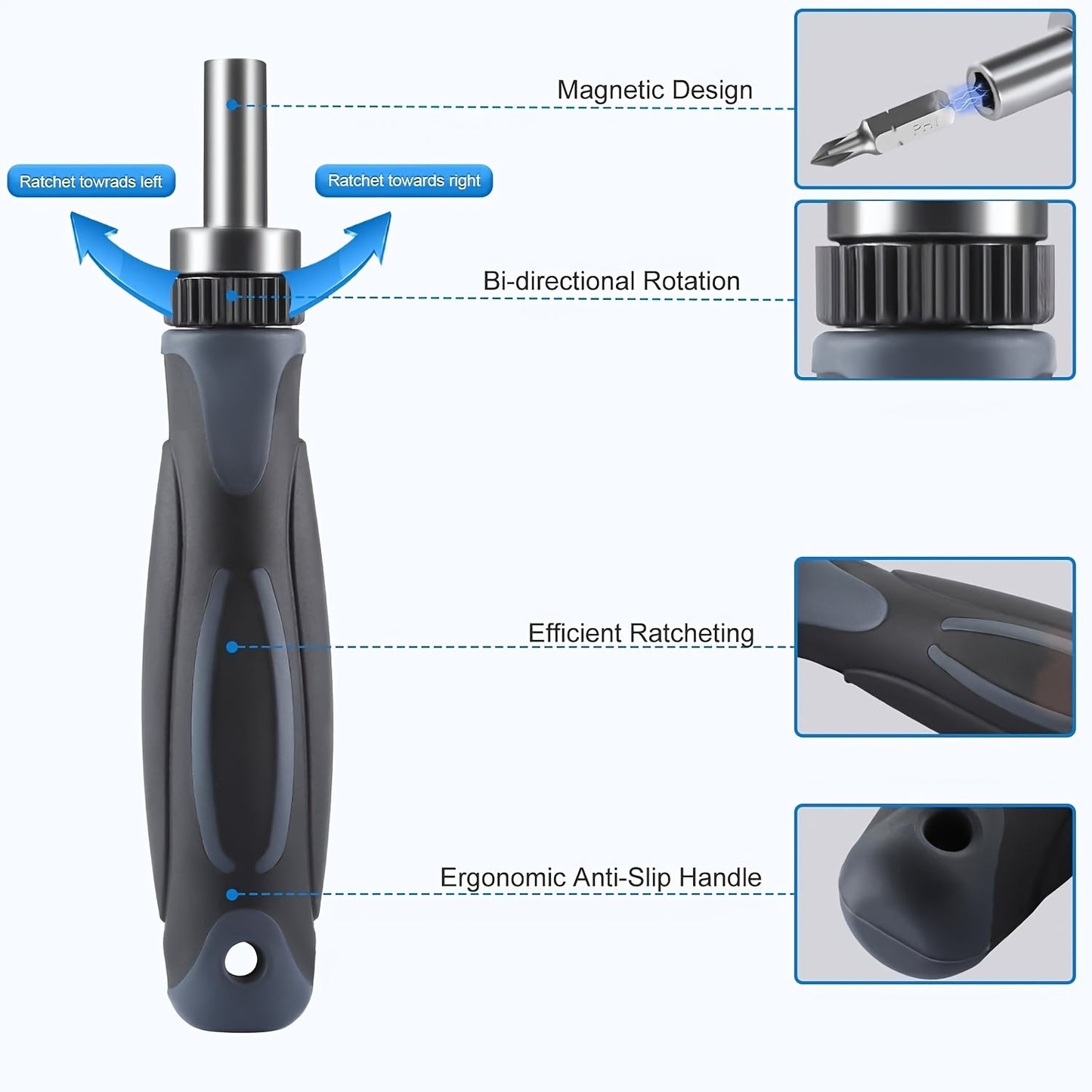 38-In-1 Ratchet Screwdriver Kit with Socket Set & Magnetic Bits | Ideal for Computers, Bicycles, Cars & More