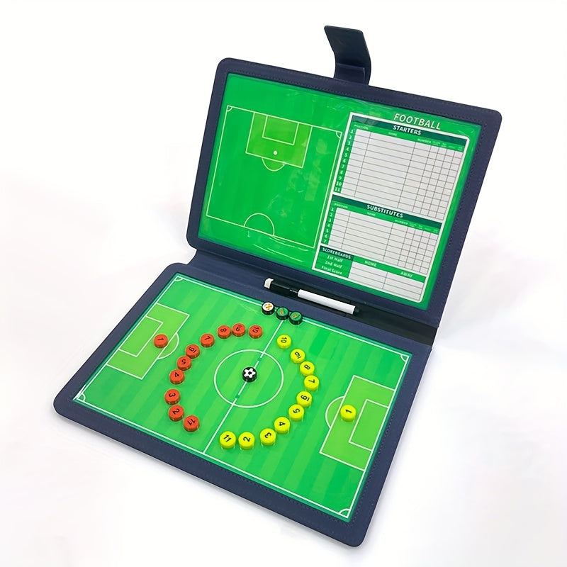 Double-Sided Magnetic Soccer Coaching Clipboard with Erasable Markers - Tactical Board for Training & Referees