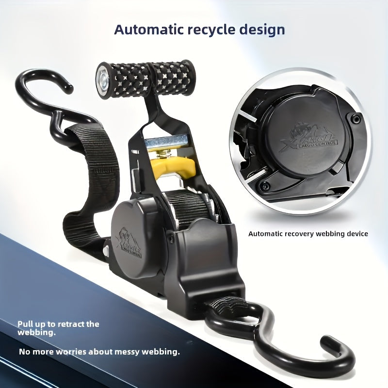Heavy-Duty Aluminum Strap - Automatic Retractable 3.3m, 680KG Strength with Yellow Buckle
