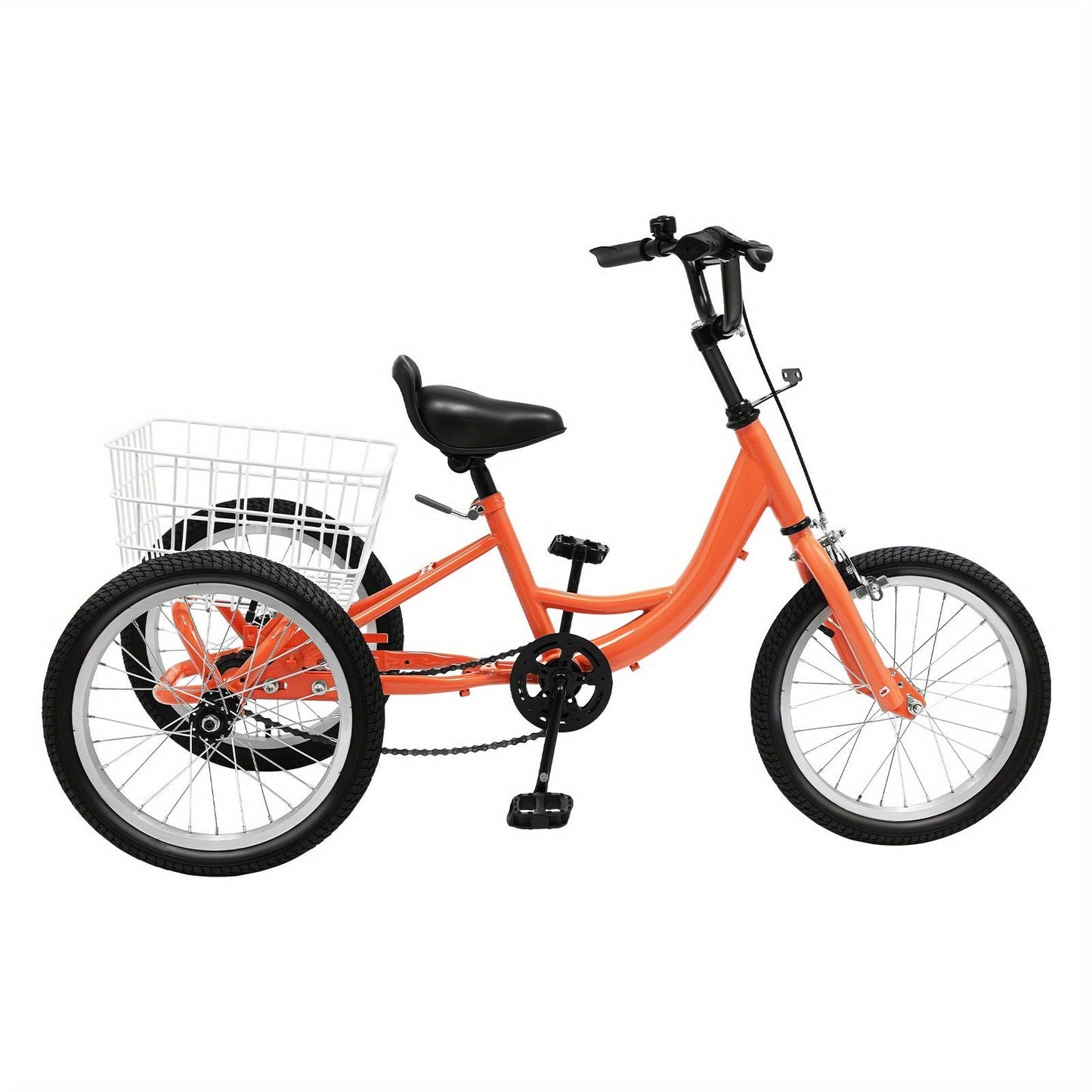 40.64cm Kids Tricycle with Adjustable Handlebar & Seat, Lightweight Steel Frame, Rear Basket, and Safety Features – Ideal for Outdoor Fun & Shopping