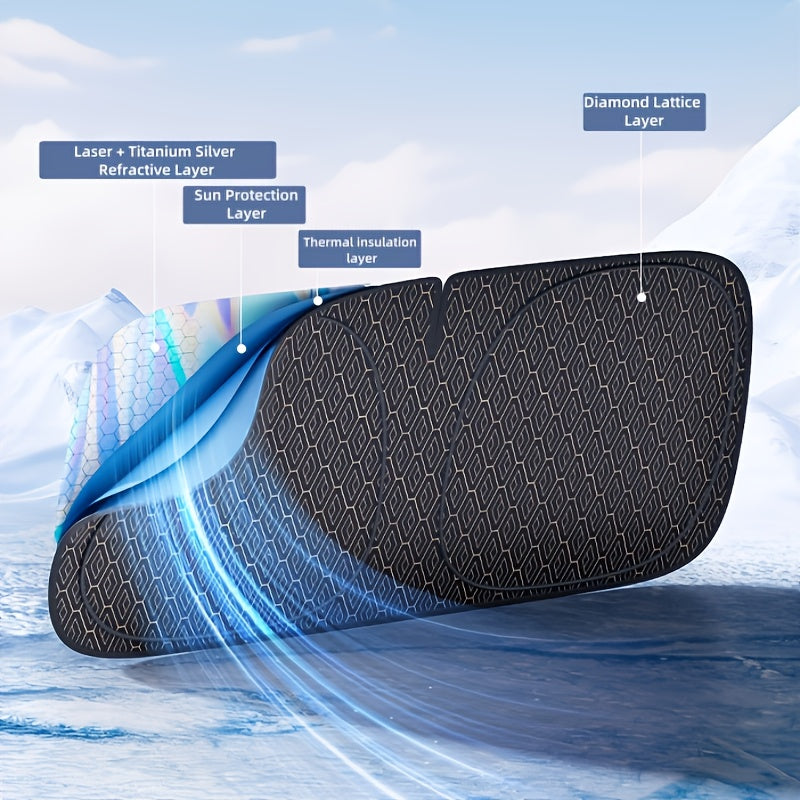 Titanium Silver Alloy Laser Sunshade for Car - UV Protection & Heat Insulation