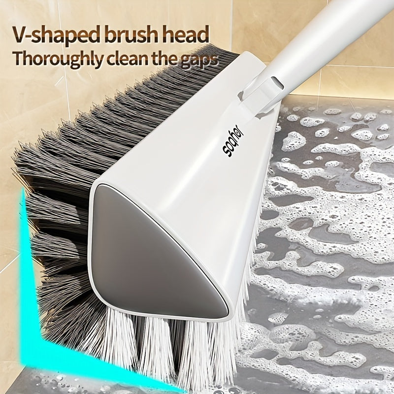Joybos Dual-Sided Cleaning Brush with Long Handle & Swivel V-Shaped Head