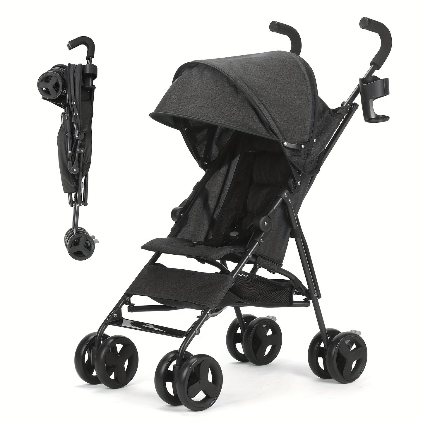 Wedyvko Foldable Baby Travel Stroller with Sun Canopy & Storage Basket - Lightweight & Portable for Infants