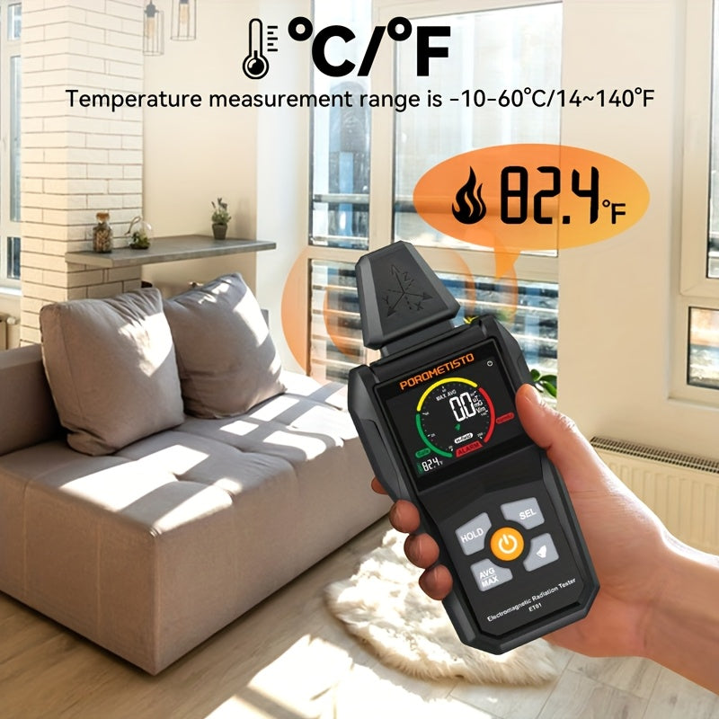 ET01 EMF Meter - 4000 Counts, Auto/Manual Range, Battery-Powered Home Tester
