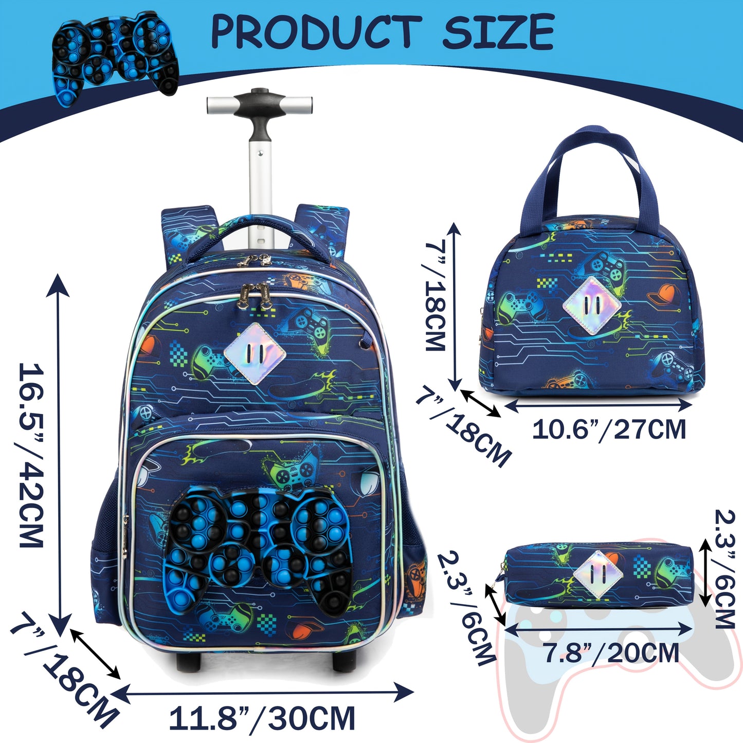 Meetbelify Rolling Backpack for Boys with Wheels - Perfect for Ages 6-8