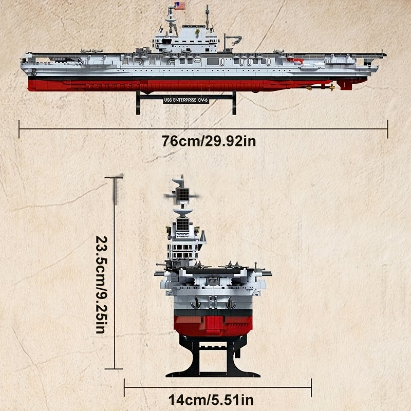 1883pcs Aircraft Carrier Building Blocks - Perfect for Christmas & Halloween Gifts