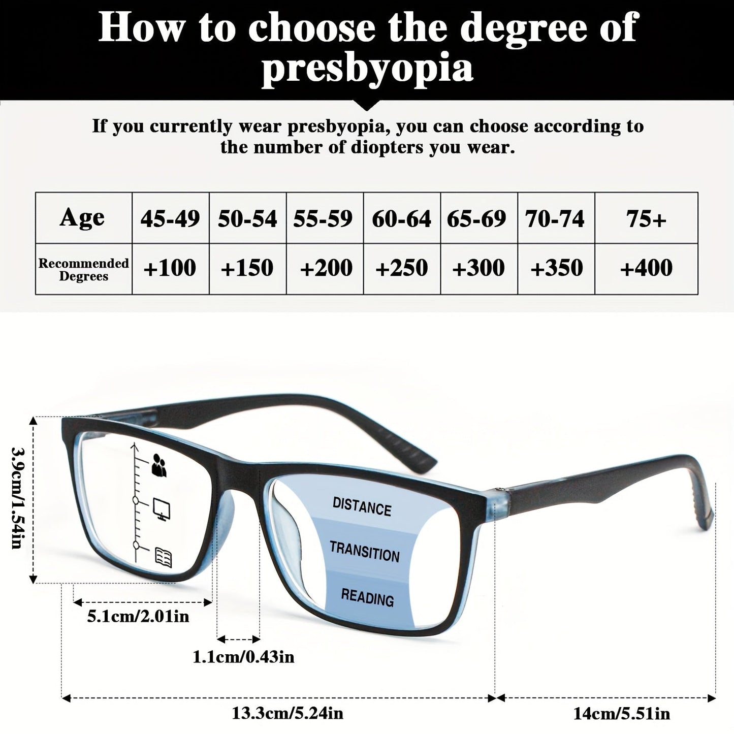 2pcs Classic Frame Multi-Focal Reading Glasses Combo - Progressive HD Lenses, Anti-Fatigue, Unisex Casual Business Style
