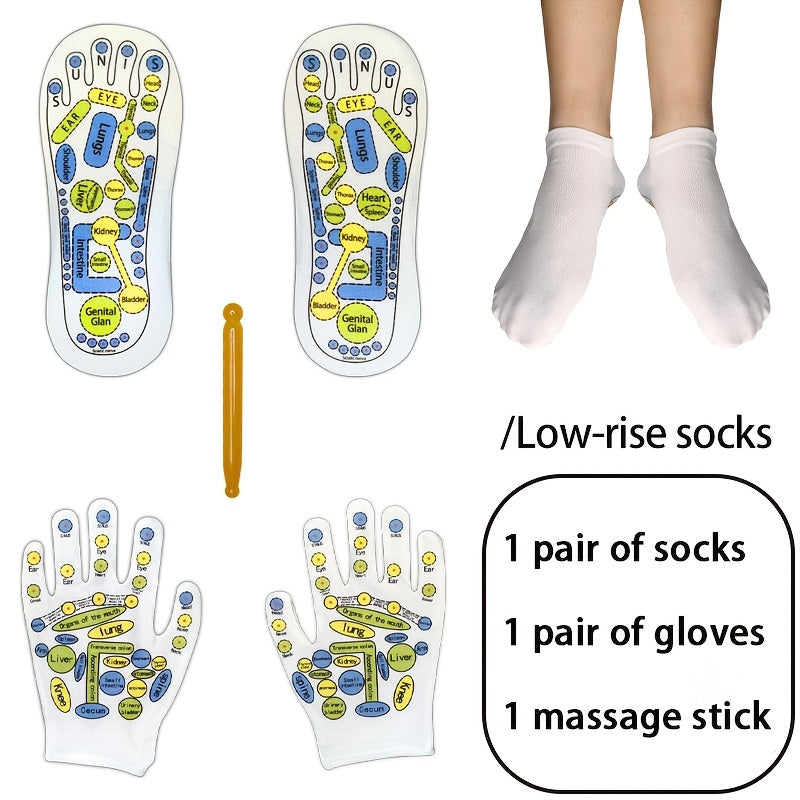Acupressure Massage Socks with Trigger Point & Massage Tool - Perfect Reflexology Gift