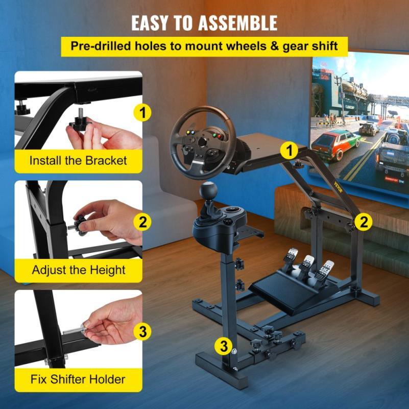 Sturdy Adjustable Wheel Stand for Simulators - Compatible with G29, G27, G25 - Enhance Your Gaming Setup