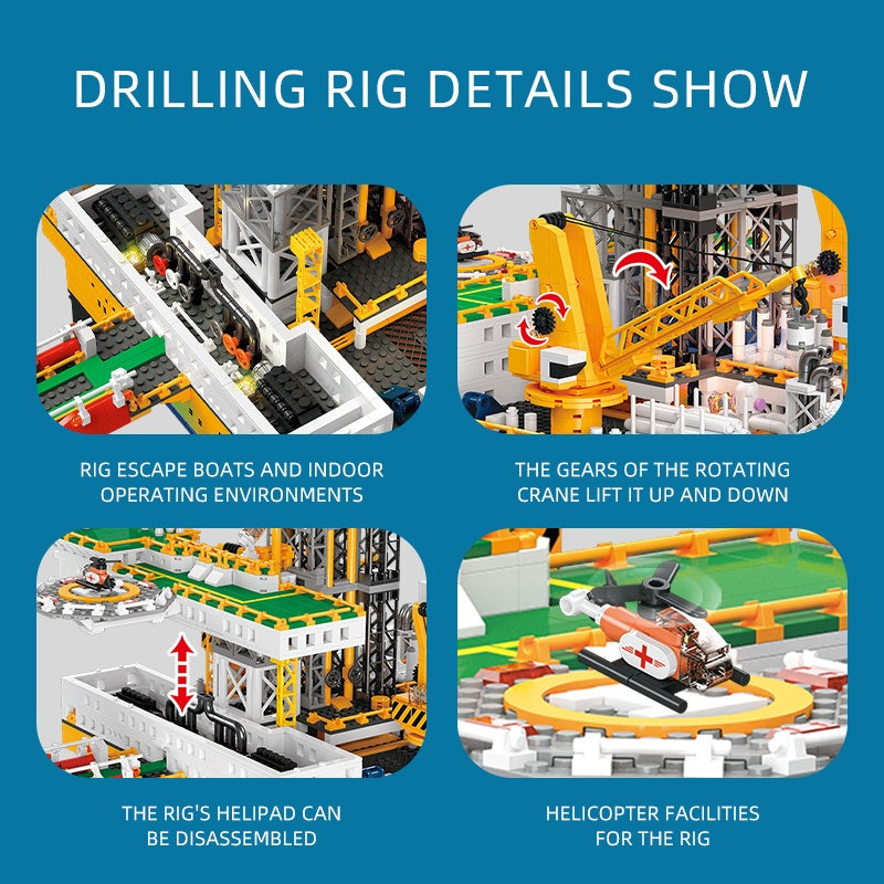3271pcs Drilling Platform Assembly Building Blocks - Perfect for Adults & Gifts