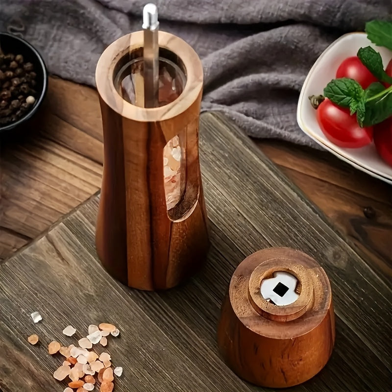 Faridabio Wooden Pepper Salt Mill Set - No Electricity Required - Housewarming Gift
