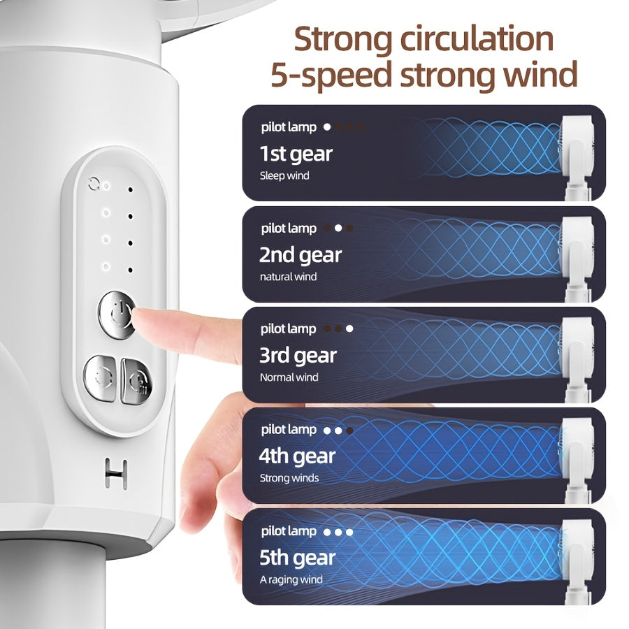 Adjustable High-Low Fan with Aromatherapy, Mosquito Proof, 5-Speed, USB Charging