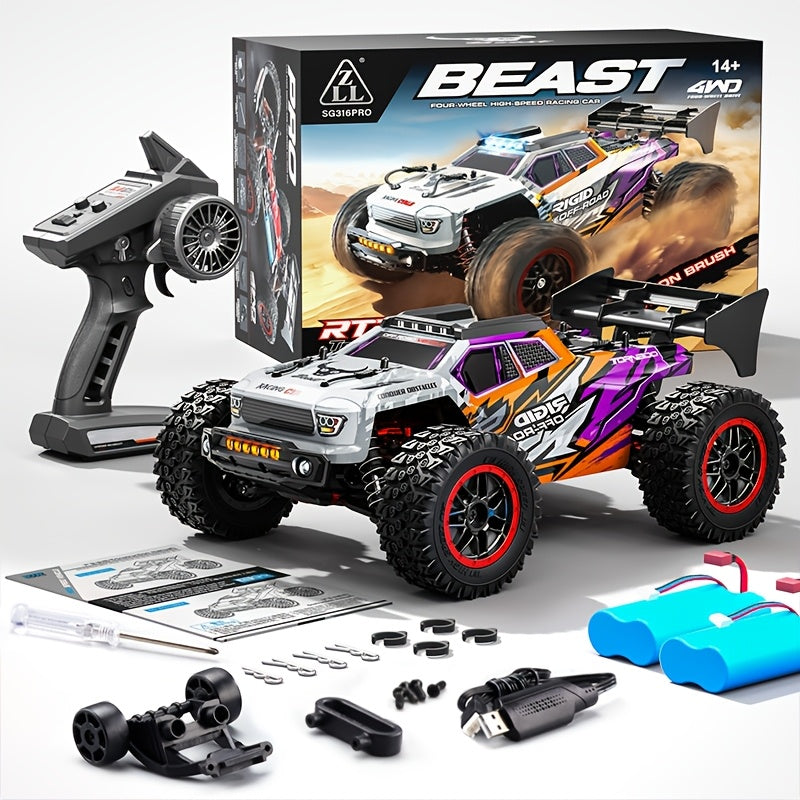 SG316PRO Brushed RC Car - 4WD All-Terrain Adventure with LED Lights