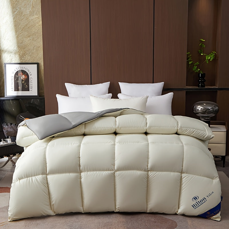 Hilton Style Double-Layered Quilt - Elegant All-Season Comfort with Soft Brushed Polyester in Light Blue