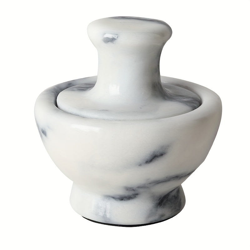 Premium Marble Mortar and Pestle Set - Natural Stone Grinder, 9.65 cm, Ideal for Spices & Pills, Easy to Use & Clean