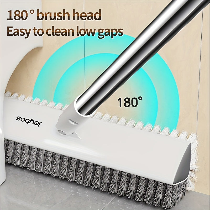Joybos Dual-Sided Cleaning Brush with Long Handle & Swivel V-Shaped Head