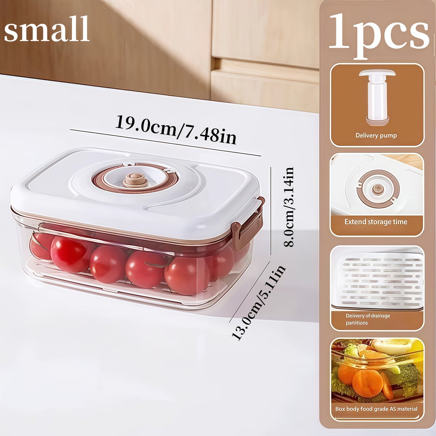 3pcs Awaoko Vacuum Sealer Containers - Airtight, Leakproof, Space-Saving Storage